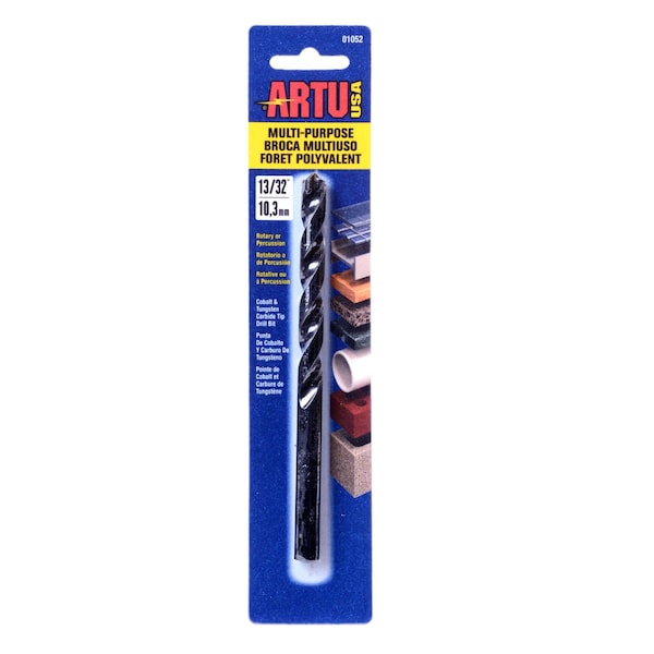 Artu Drill Bit, MultiPurpose, 13/32" x 53/4" 01052 Zoro